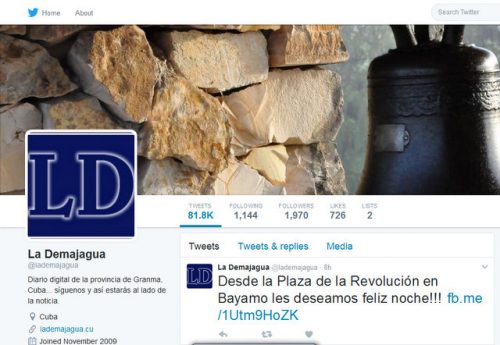 Twitter de La Demajagua, el periódico de la provincia de Granma, también en internet