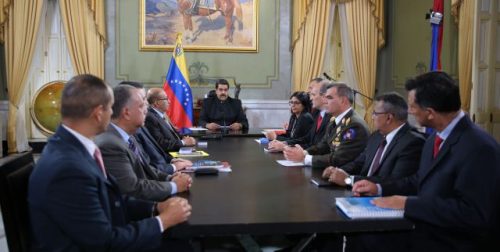 Sesión del Consejo de Defensa, en Caracas, la capital venezolana 