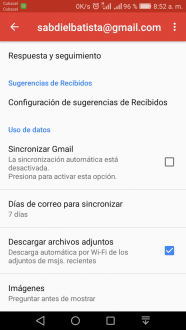 Ahorra datos en Gmail