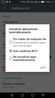 Actualiza tus apps solo con Wi-Fi