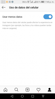 Ahorrar datos en Instagram