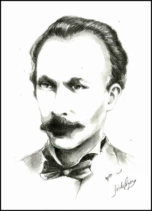 José Martí. Ilustración: Isis de Lázaro Cubillas