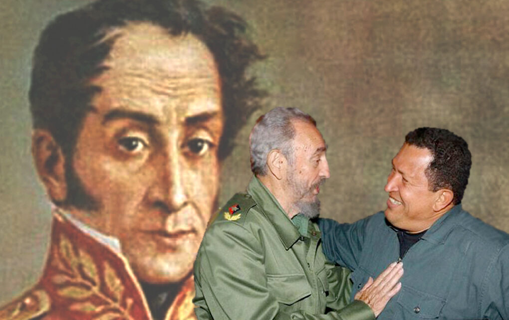 Bolívar en Chávez y Fidel