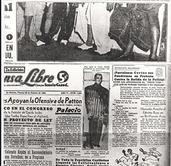 Primera plana de Prensa Libre del viernes 23 de febrero de 1945 dando la noticia de la batida policíaca contra los chucheros.